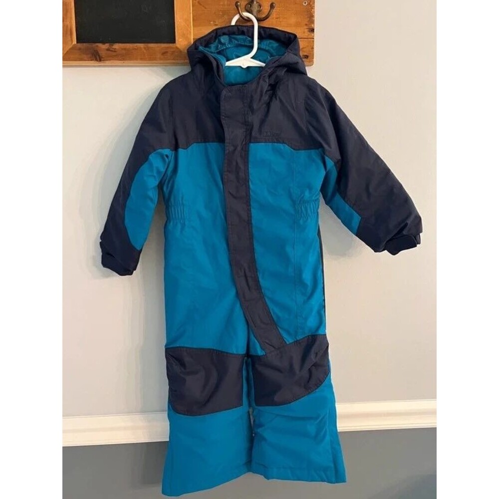 L.L.Bean Cold Buster One Piece Snowsuit Ski Suit 3T Teal Navy Blue